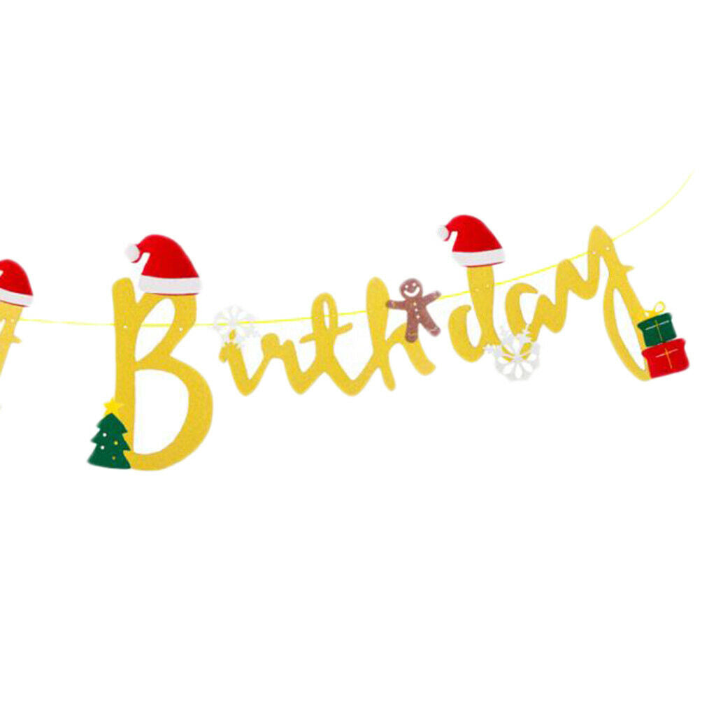 Happy Brithday Bunting Banner Birthday Party Decoration Supplies Golden