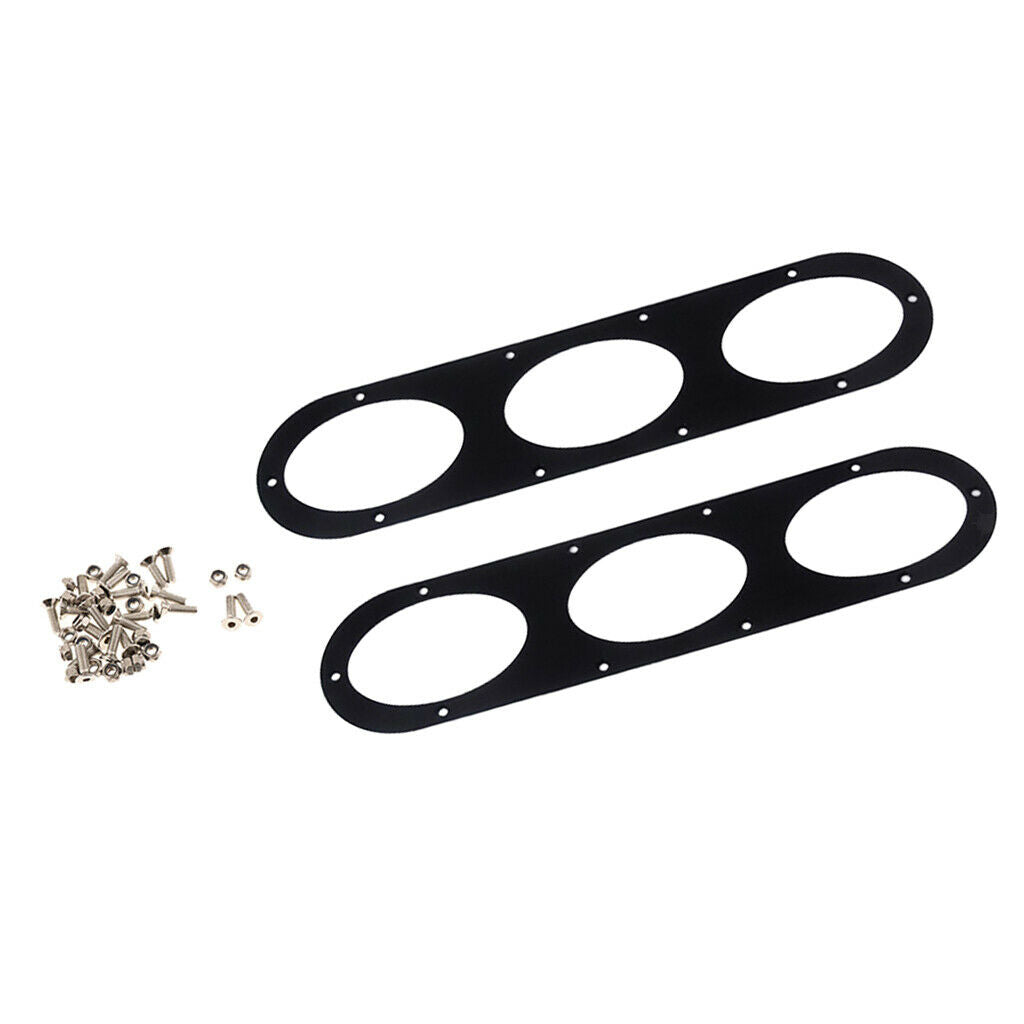 Black Metal Rear Bumper Air Diversion Diffuser Panel 3 Holes w Screws 2 Pack