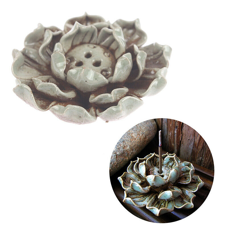 Lotus Incense Burner Holder Ceramic Handicraft Home Incense Burner Hol VPDFAU
