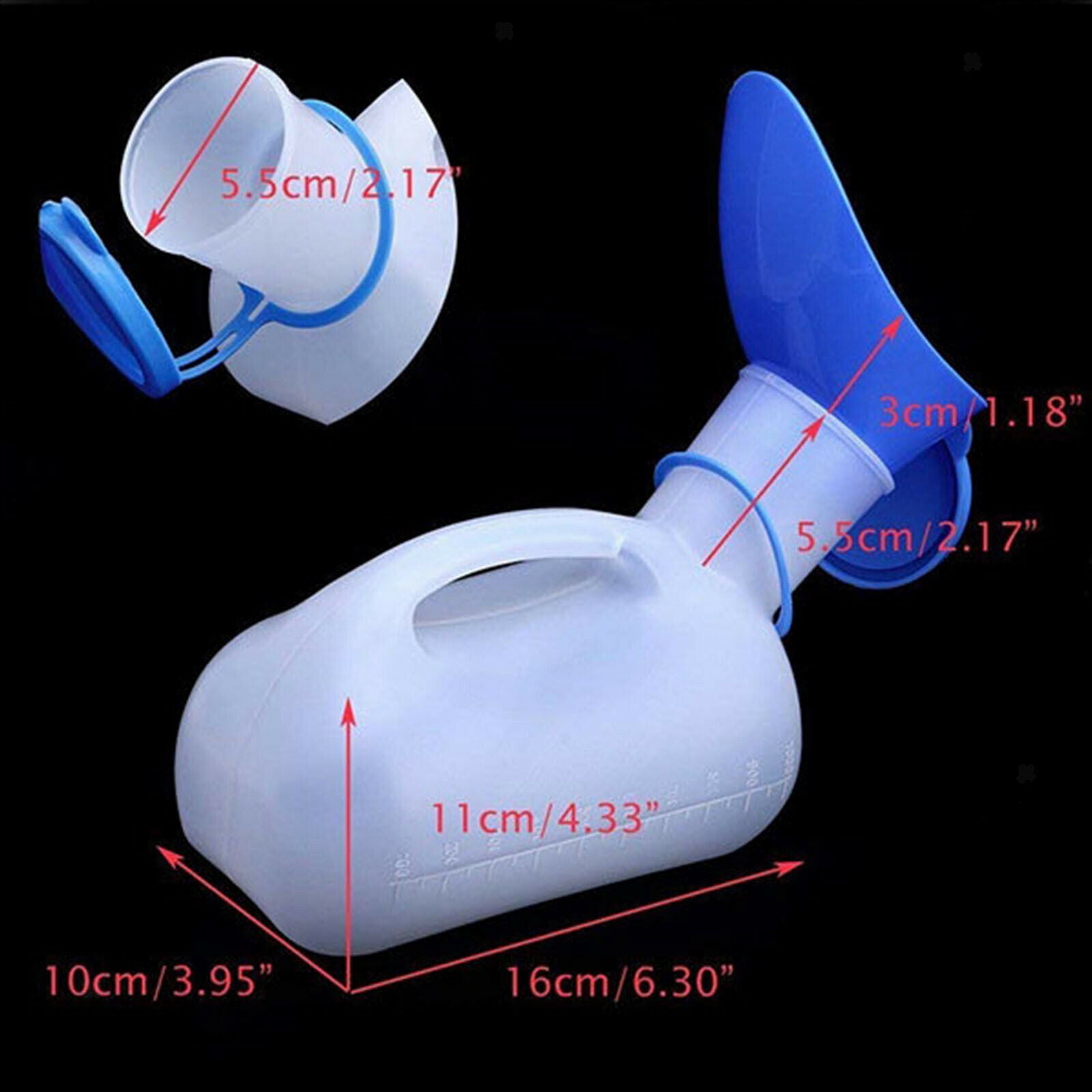 Portable Unisex Potty Urinal for Car Plastic Can for Car 1000 ML 34 Ounces