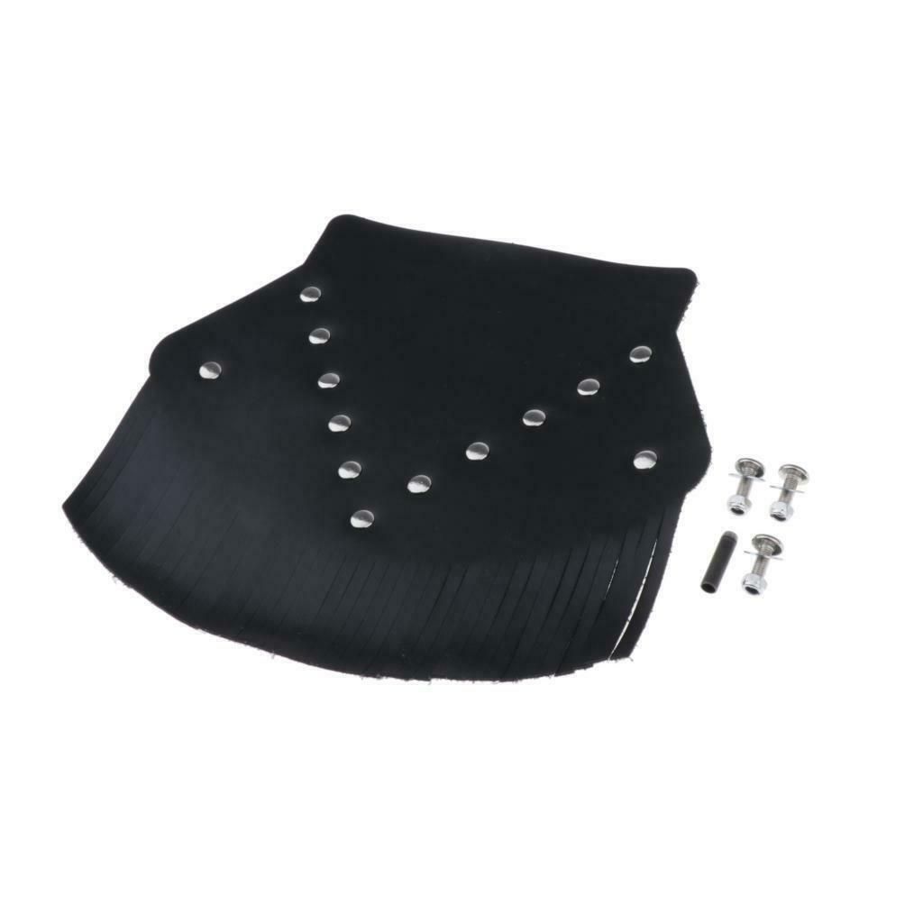 Motorcycle Rear Mud Flap Mudguard Fits Black Universal Double PU Leather