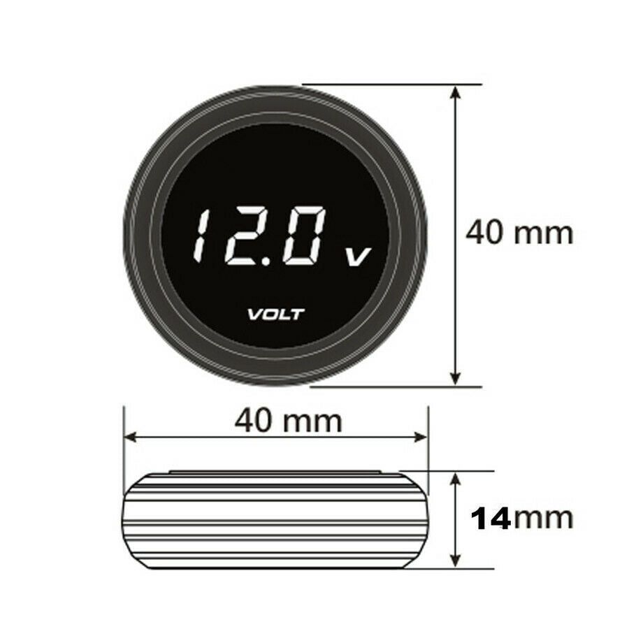 Universal Digital Display Voltmeter Waterproof Voltage Meter Red LED DC 12V