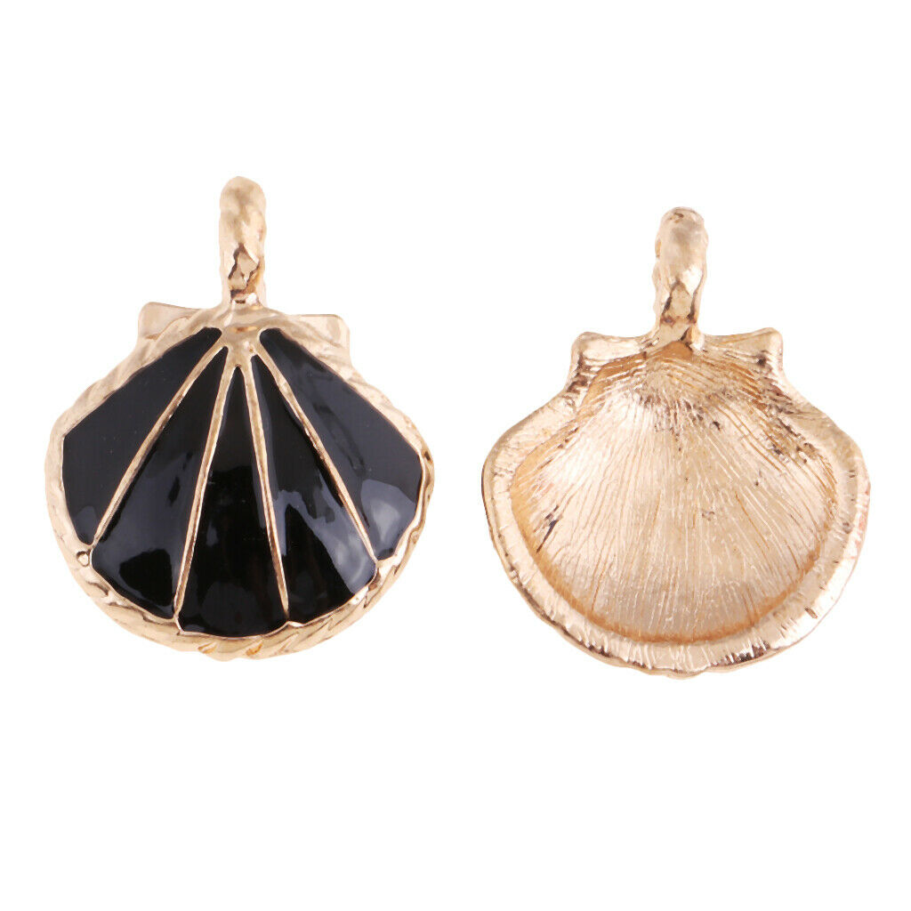 5PCS/Lot Alloy Shell Mobile Necklace Pendant Jewelry DIY Decor Black