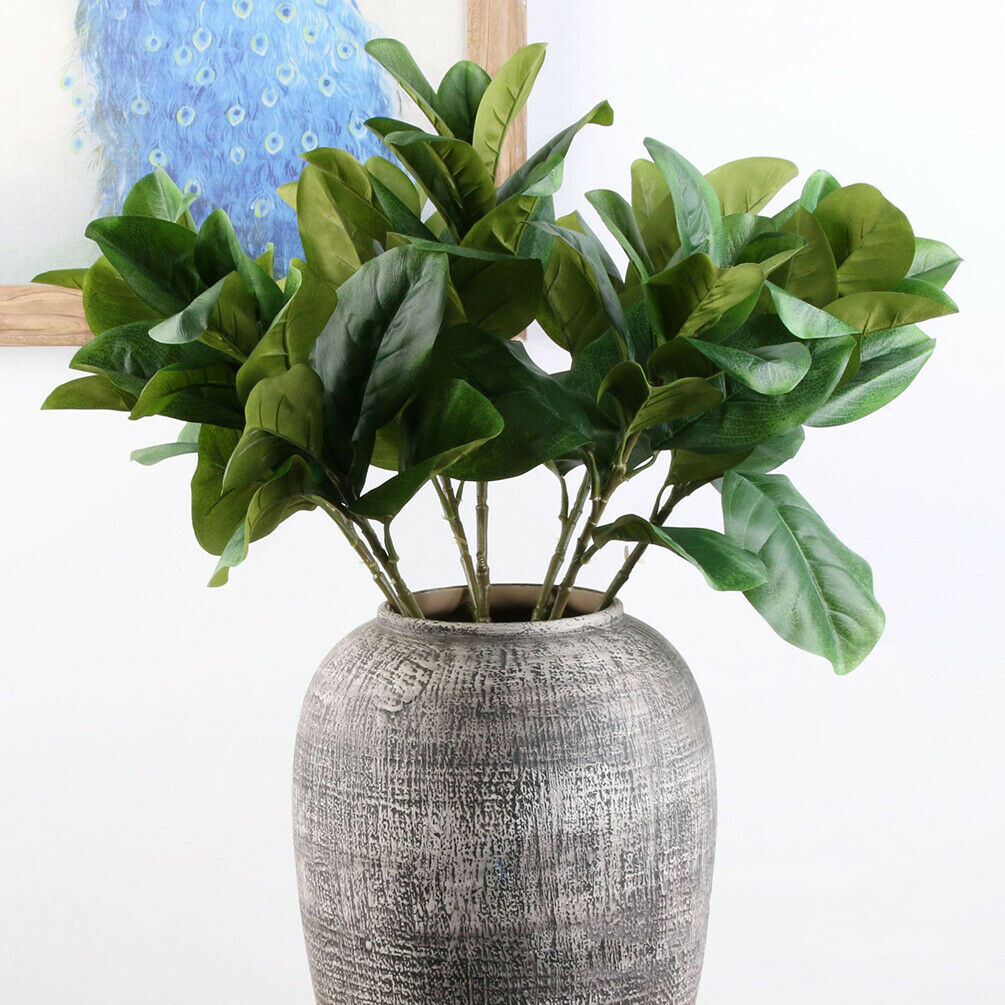 Long Stem Magnolia Leaf Artificial Green Plants Wedding Home Floral Decor DIY