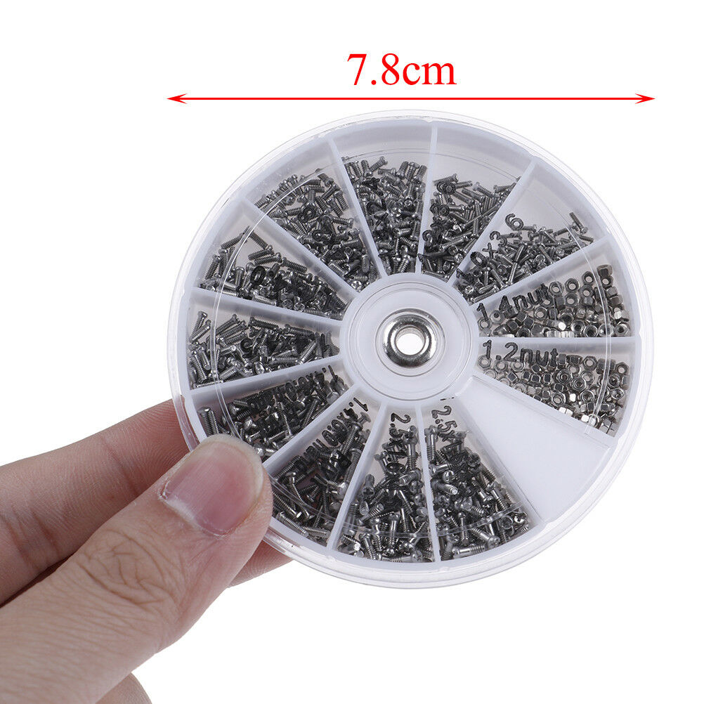 600Pcs Tiny Screws Nut + Screwdriver Watch Eyeglass Glasses Repair Tool Set~ SJ