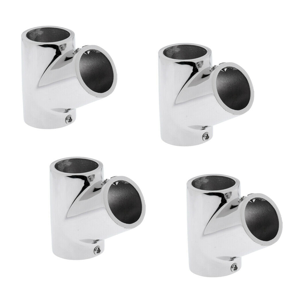 4pcs Boat Hand Rail Fitting - 316 Marine Stainless Steel 22mm 60 Degree Tee