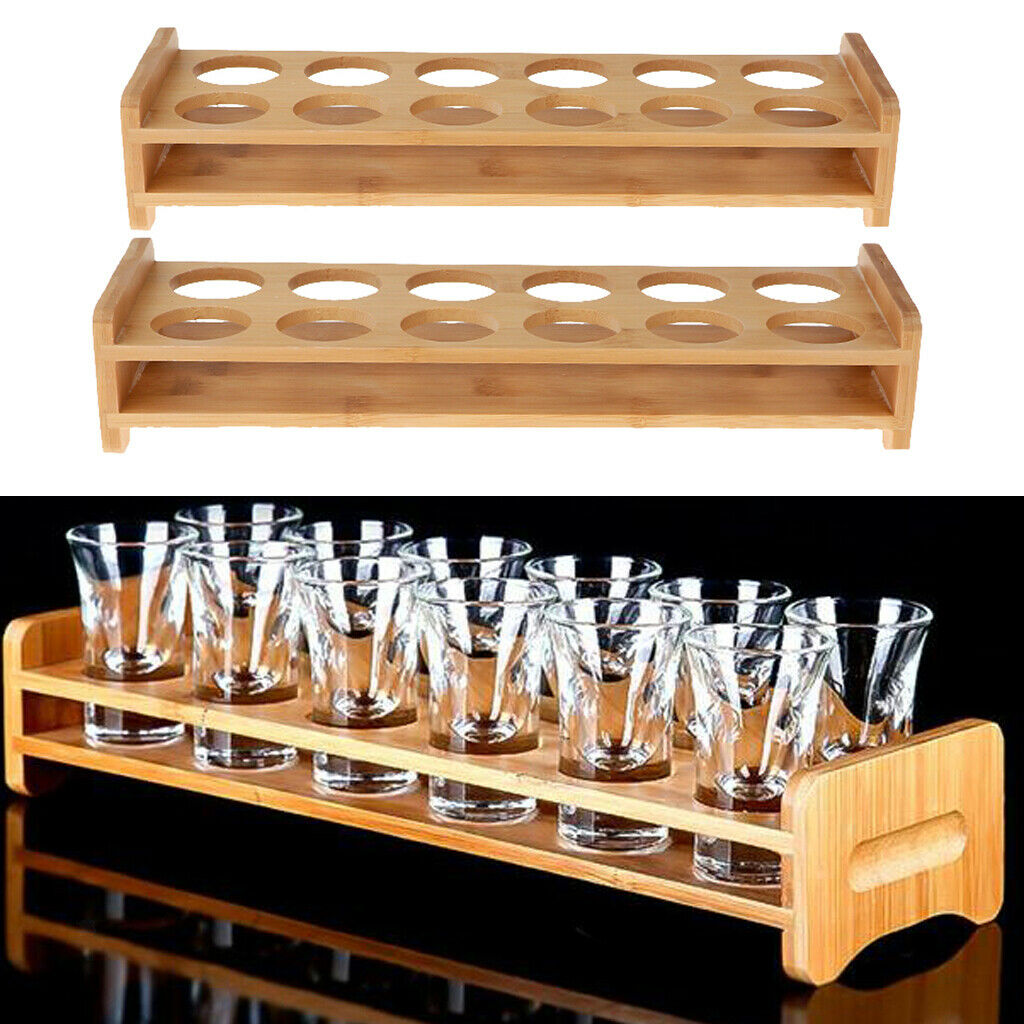 2x Shot Glass Wine Cup Rack Stand Holder Party Supplies 7/12 Holes Random