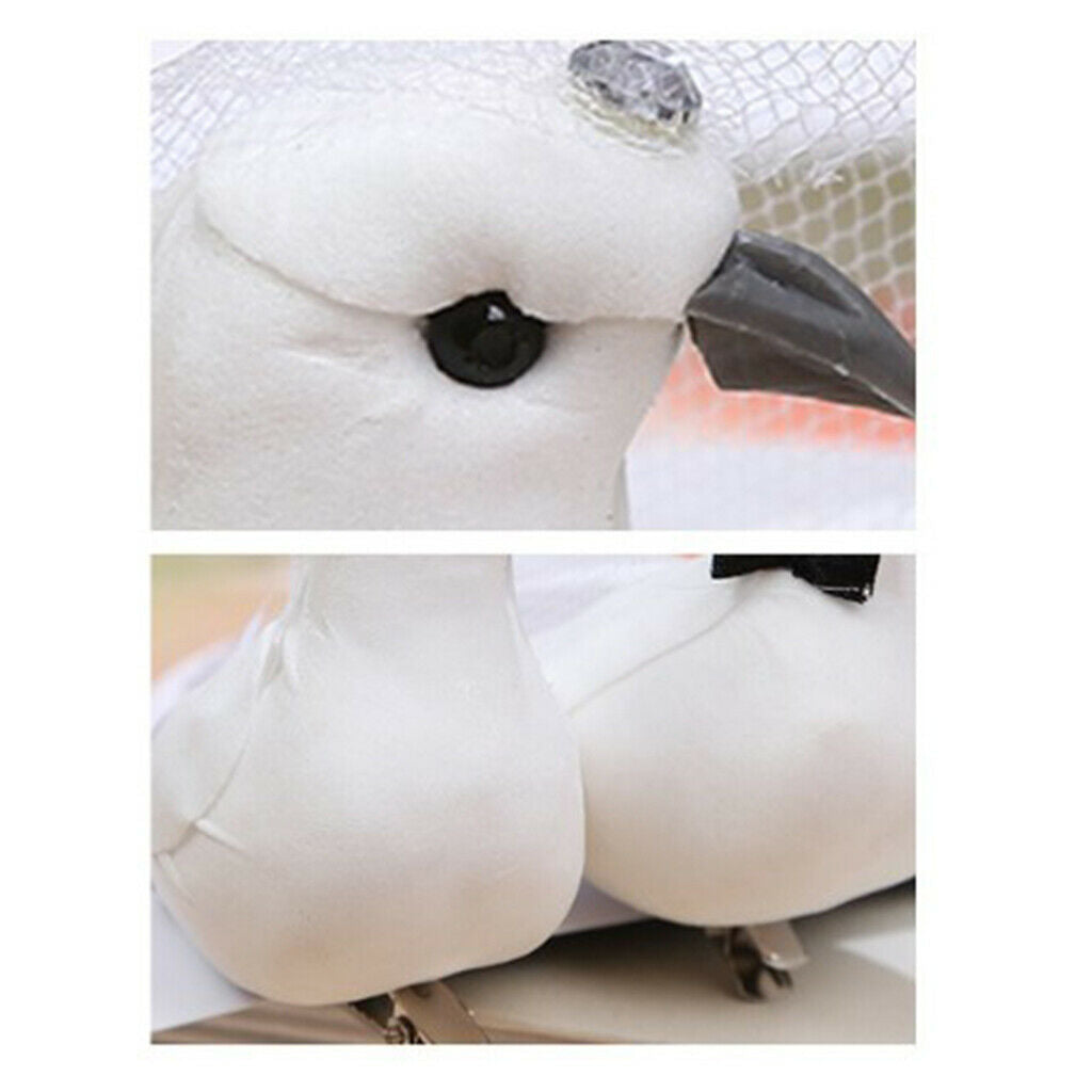 12pack White Dove Pigeon Clip Modeling Ornaments Home Crafts 5.9x3.1x2.8inch