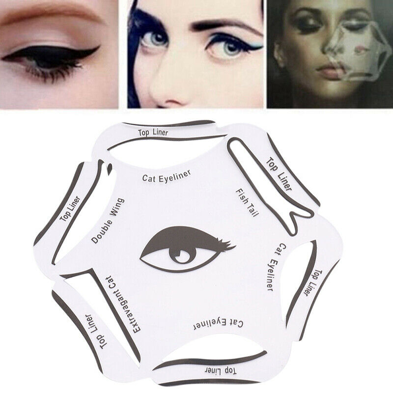 Cat Eyeliner Stencils Winged Eyeliner Stencil Models Eyebrows Card Makeup.l8