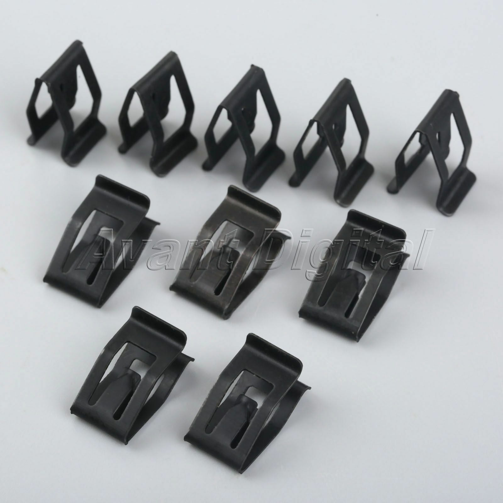 Universal Auto Car Front Console Dash Dashboard Trim Metal Retainer Black 10Pcs