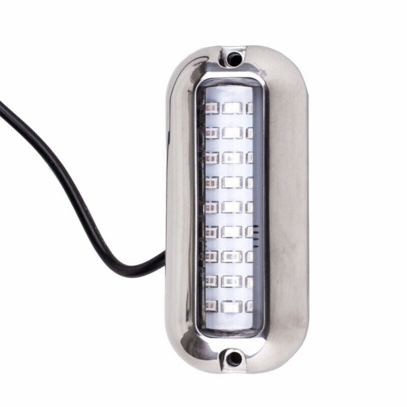 1PC 345 Lumens Stainless Steel 27 LED Blue Underwater Pontoon Boat Transom Light