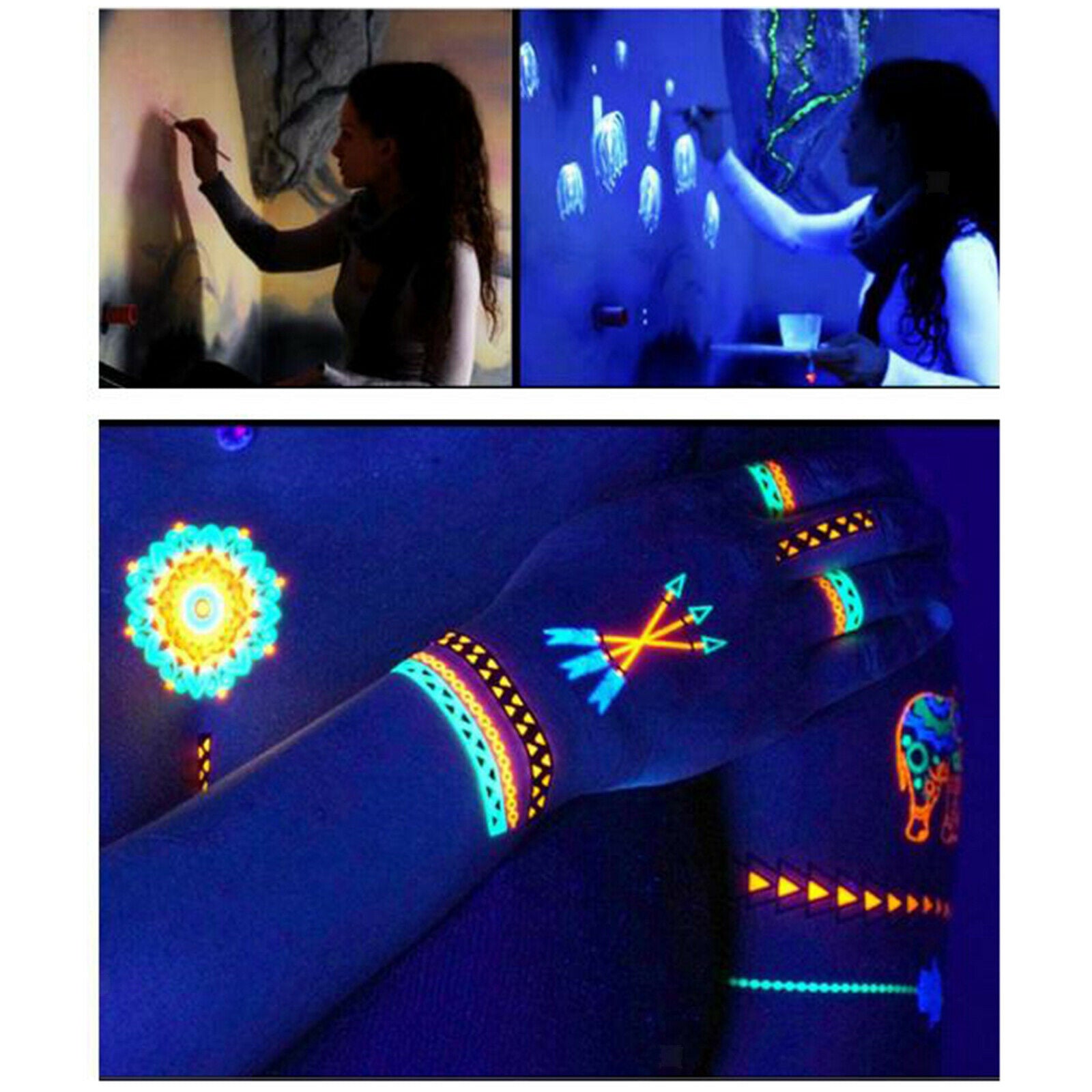 Glow in the Dark Face Paint & Body Paint for Costume Make Up Fancy Dress10ml