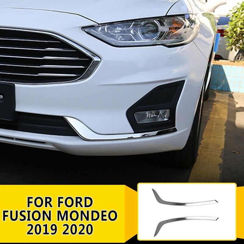 Chrome Front Grille Bumper Fog light Lamp Cover For Ford Fusion Mondeo 2020-2019