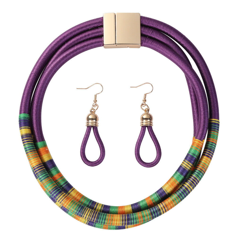 Multi Color Women Necklace Earring Kits Lady Fashion Jewelry Girl Gifts purple