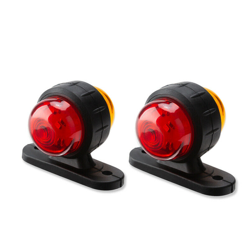 2PCS 12V-24V Truck Grille Strobe Lights Side Marker Indicator Flash Warning Lamp