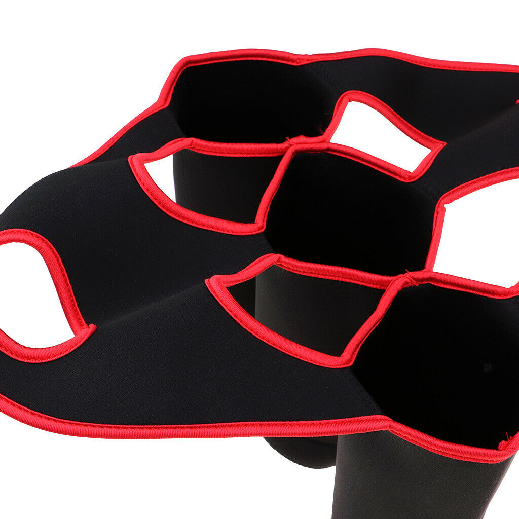 Insulated Water Bottle Holder Bag Sleeve for 3 Pack Bottle Black Red