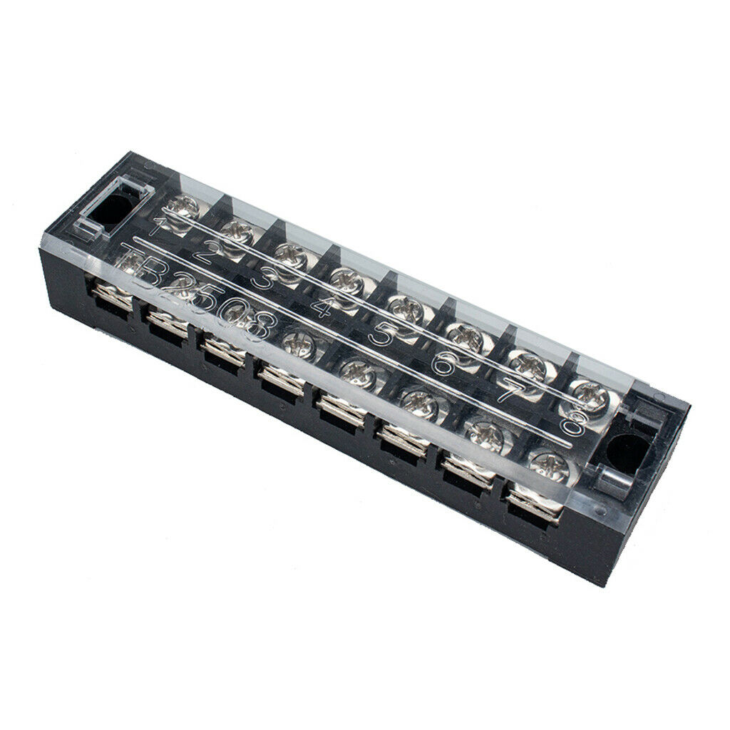 5pcs Dual Row 8 Positions Wire Screw Terminal Electric Barrier Strip Block 25A