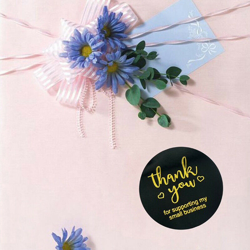 500Pcs/Roll Bronzing Paper Seal Label Thank You Stickers Custom Gift Bake.l8