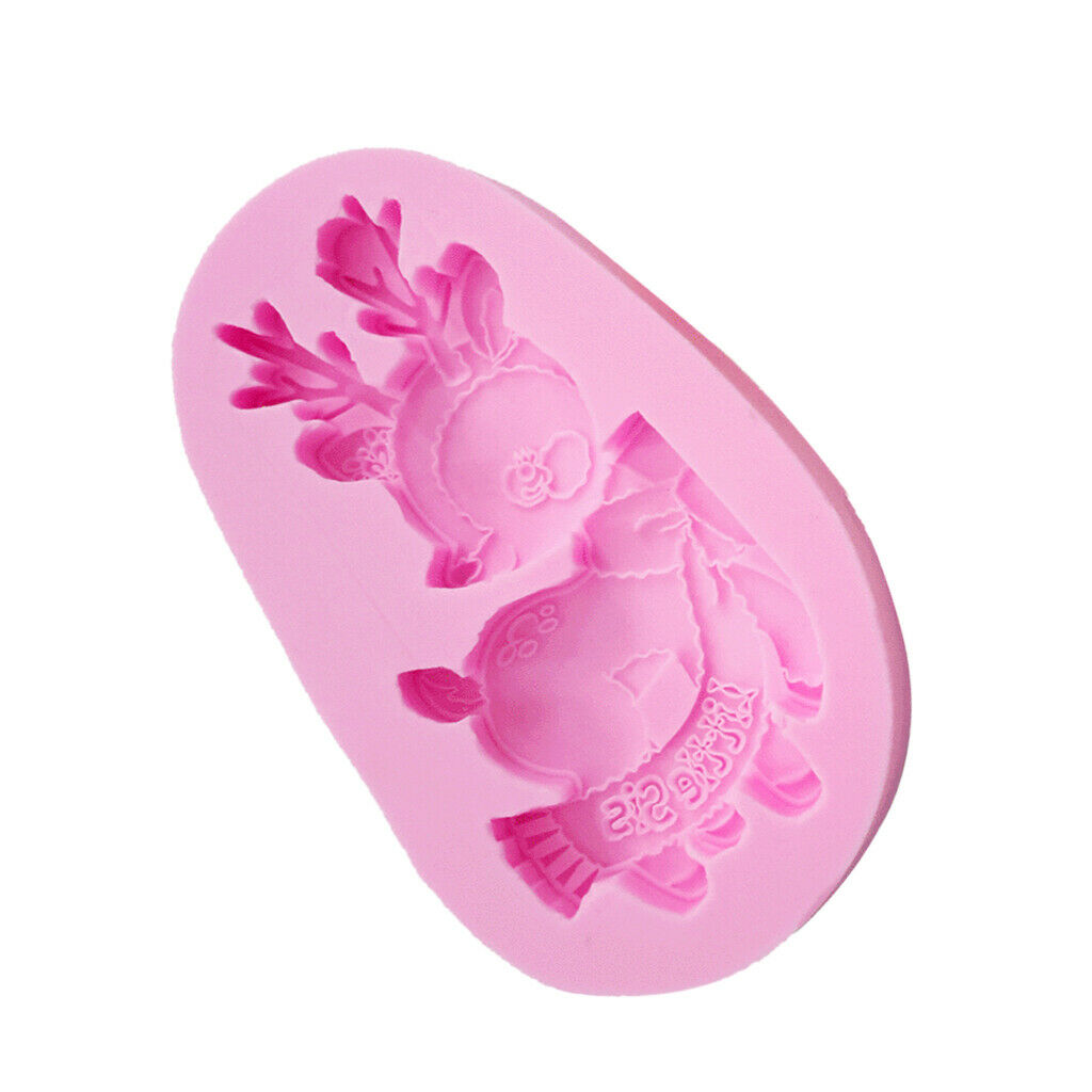 Christmas Deer Silicone Mould Fondant Cake Mold DIY Baking Tool Party Decor
