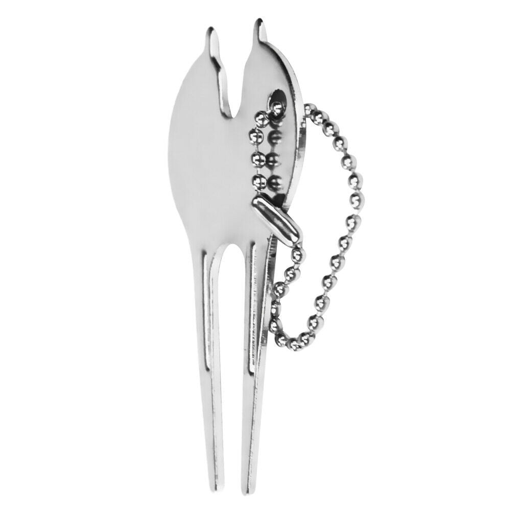 Portable pitch fork golf pitch fork divot tool for course maintenance