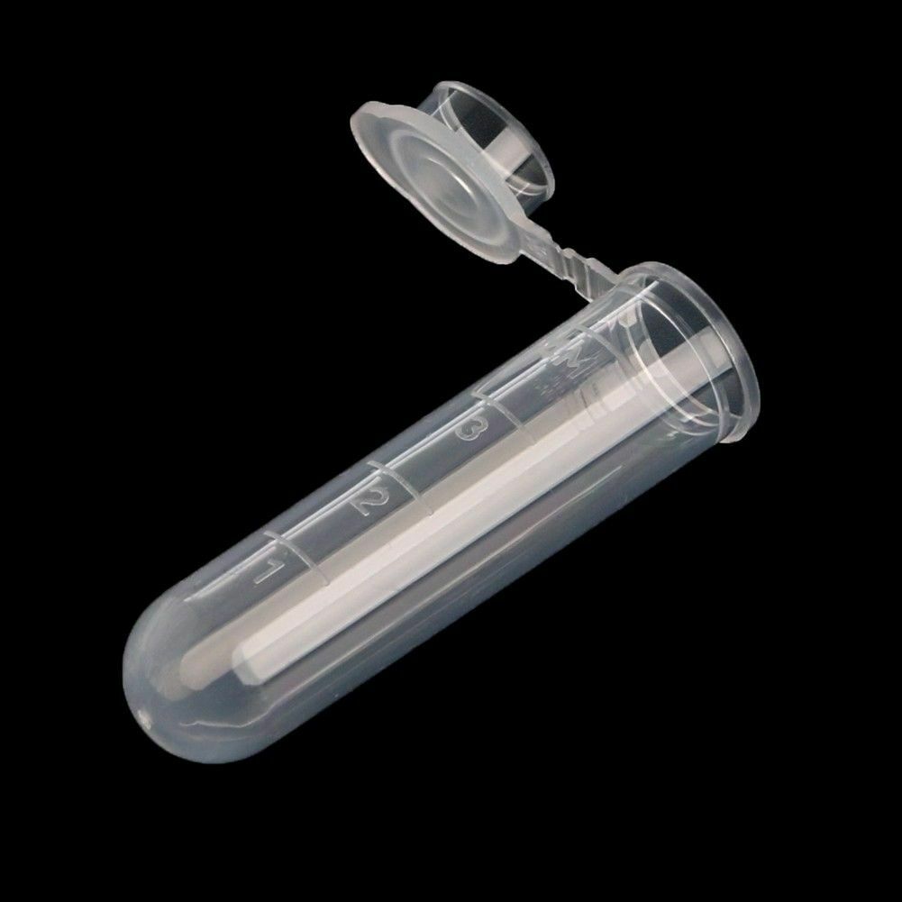 50pcs 5ml Plastic Clear Centrifuge Tubes Cap Vials Sample Lab Container