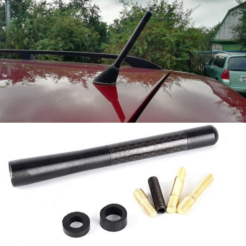 For Dodge 2000-18 Car Mini Short AM / FM radio 4.7" Carbon Fiber Antenna Black