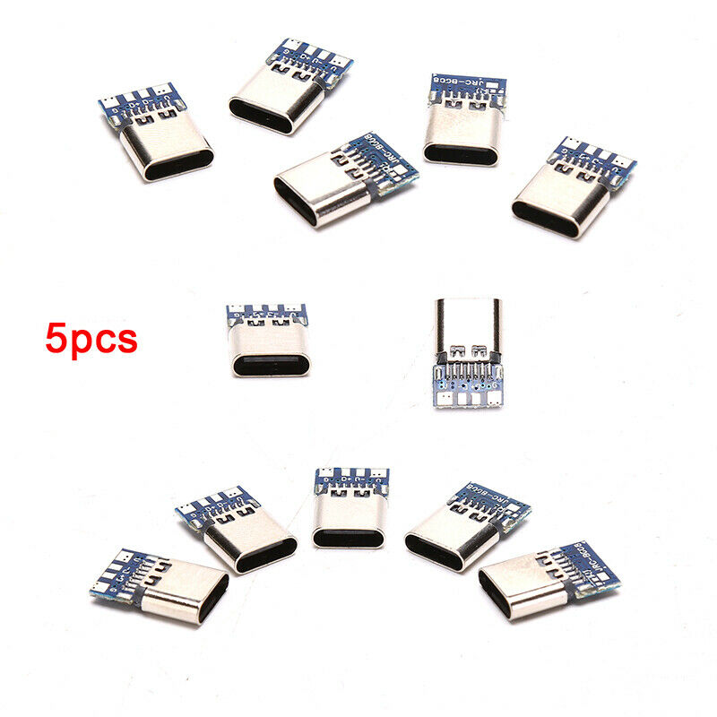 5PCS Type C Connector 14 Pin Female Socket receptacle Through Holes PCBBDAU