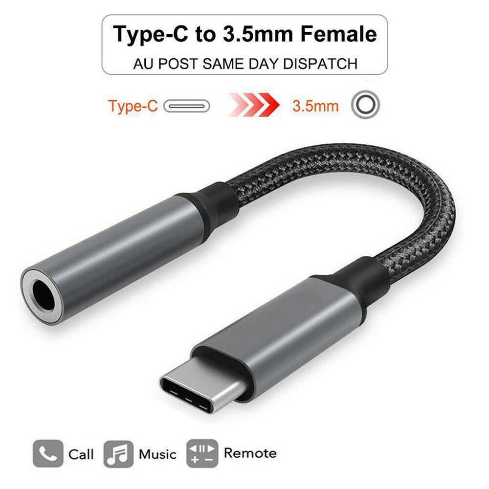 USB-C Type C to 3.5mm Aux Audio Jack Active DAC Headphone Adapter Convert Cables