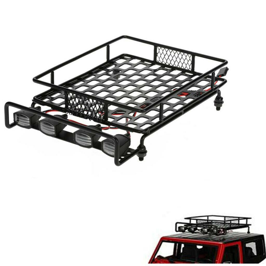 RC Crawler Climbing Truck Roof Rack Luggage Carrier with LED Light for RC4WD