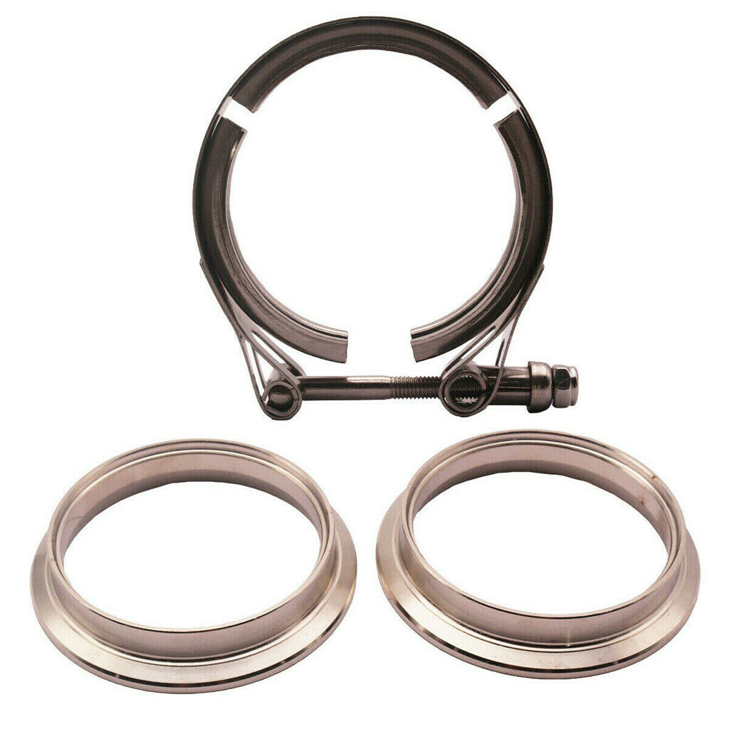 2'' Turbo Exhaust Down Pipe Aluminium Alloy V-Band Clamp with 2 Flange, New