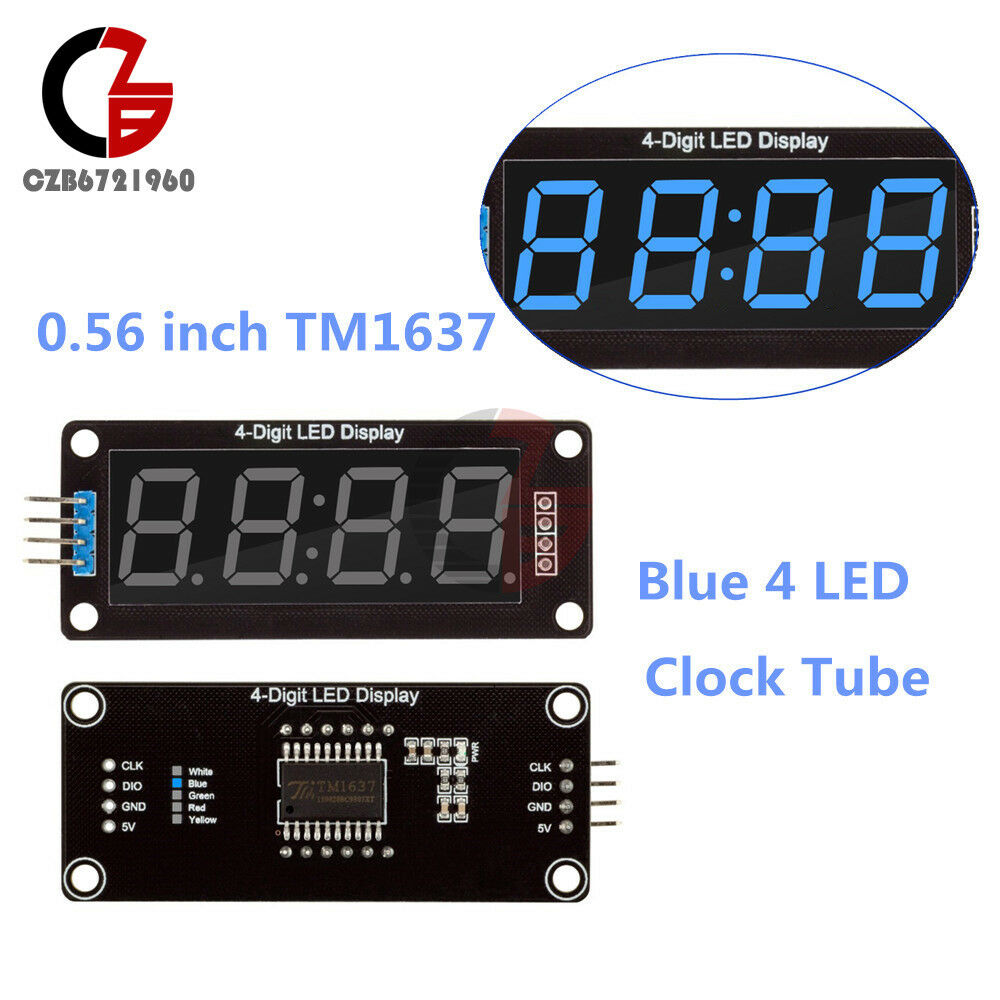 Blue 0.56" inch TM1637 4-Bits 8 Digital LED Display Clock Tube for Arduino
