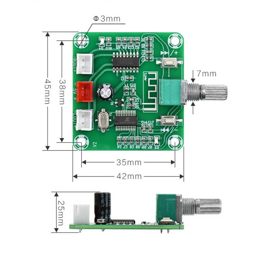 XH-A158 Ultra Clear Bluetooth 5.0 Pam8403 Wireless Speaker Amplifier board 5Wx2