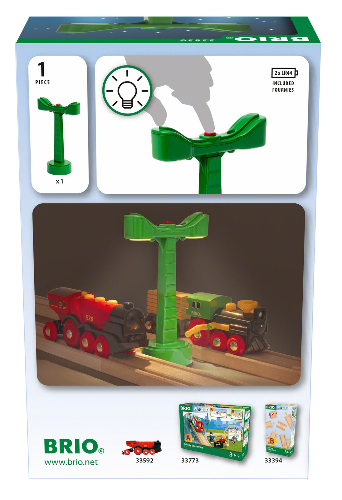 33836 BRIO Railway LED Light Accessory for Wooden Train Track Set Age 3 Years+