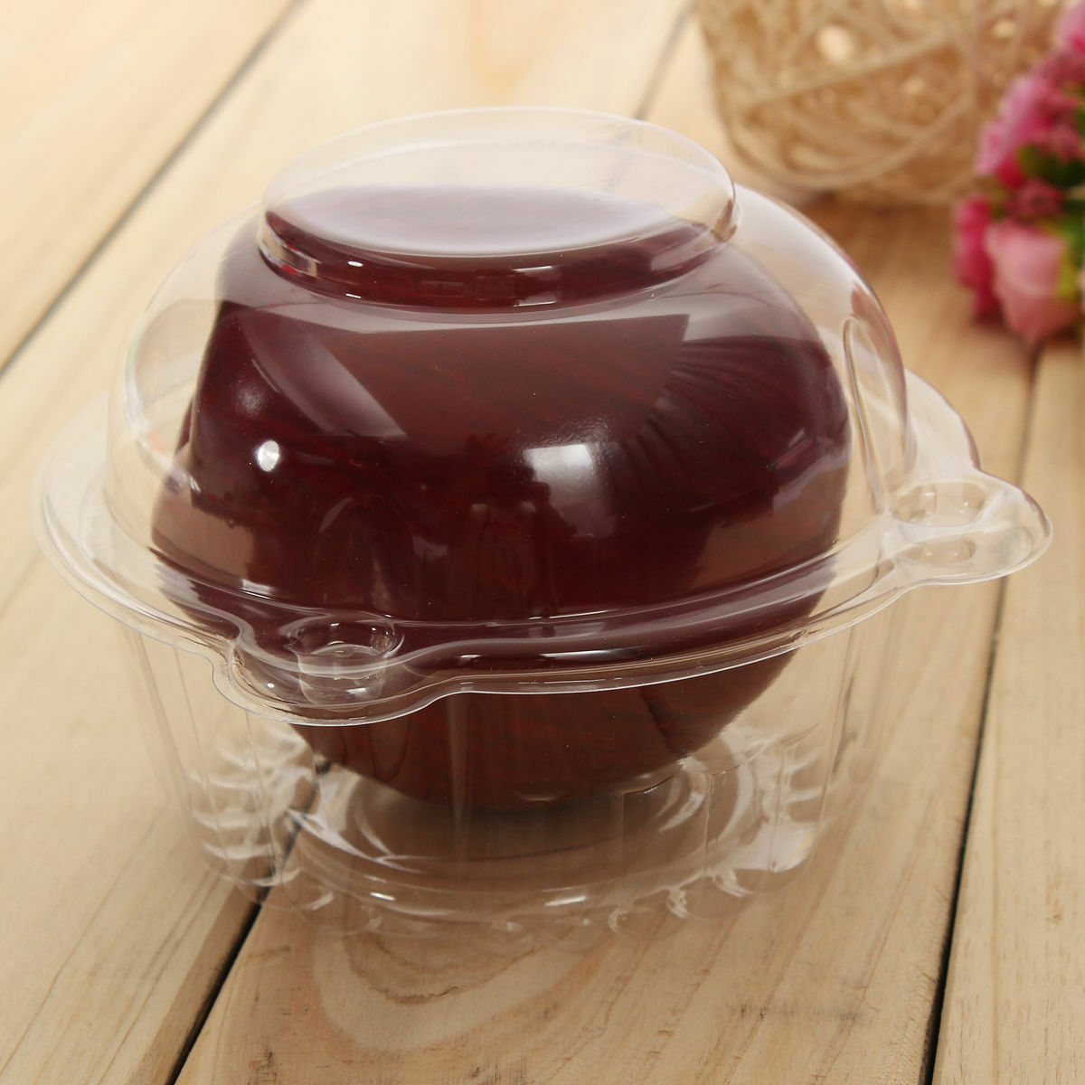 Hot 25pcs Individual Clear Plastic Single Cup Cake Muffin Case Pods Domes Boxes