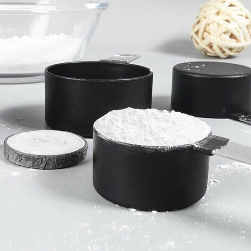 8Pcs/set Stainless Steel Measuring Cups and Spoons Set Kitchen Baking Gadget DD