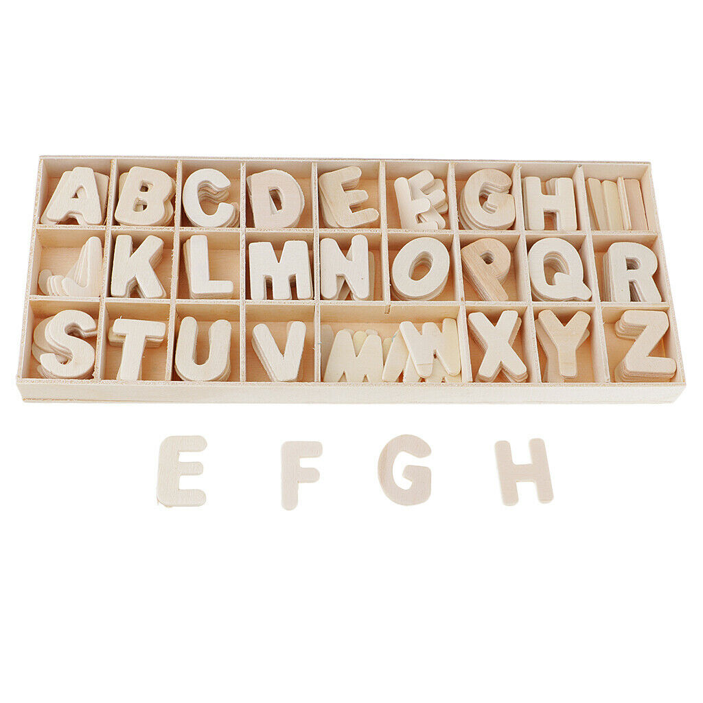216Pc   Craft   Natural   Wood   Letters   Alphabet   Number   with   Storage