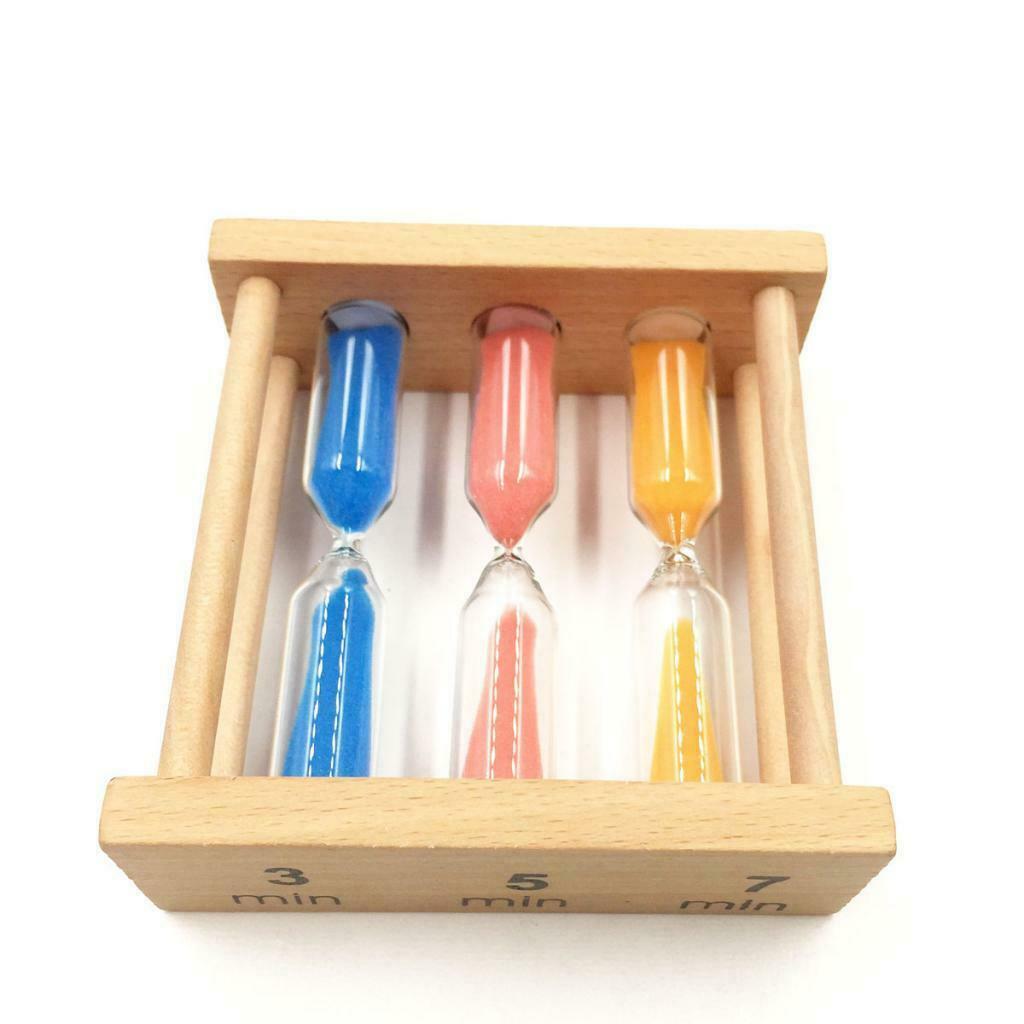 3-in-1 Wooden Sand Clock Timer Sandglass Timer for Games Brushing Timer