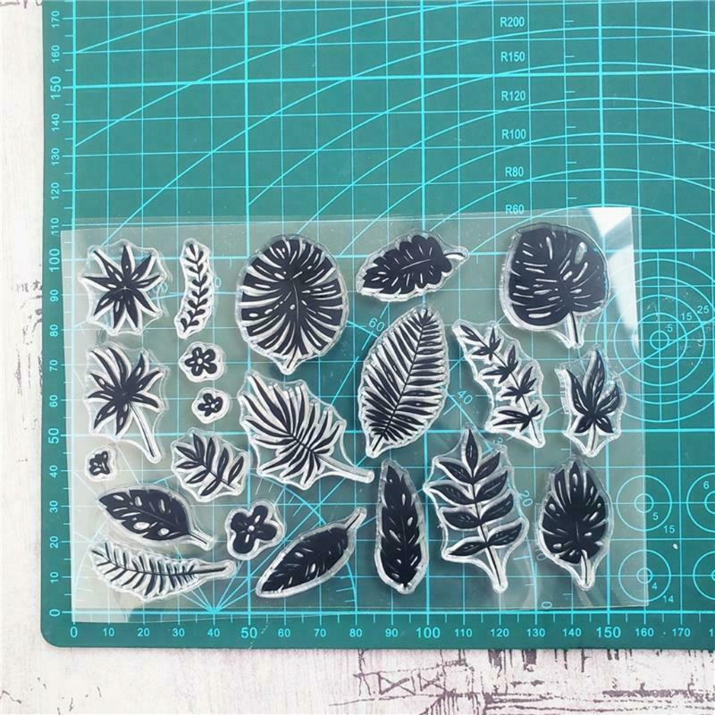 Tropical Leaves Silicone Clear Seal Stamp DIY Scrapbooking Embossing Photo Album