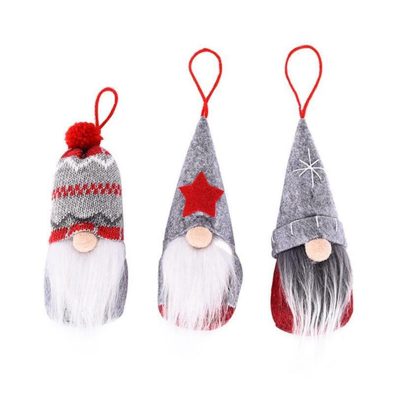 3pcs Christmas Tree Hanging Gnomes Ornaments Swedish Handmade Plush Gnomes