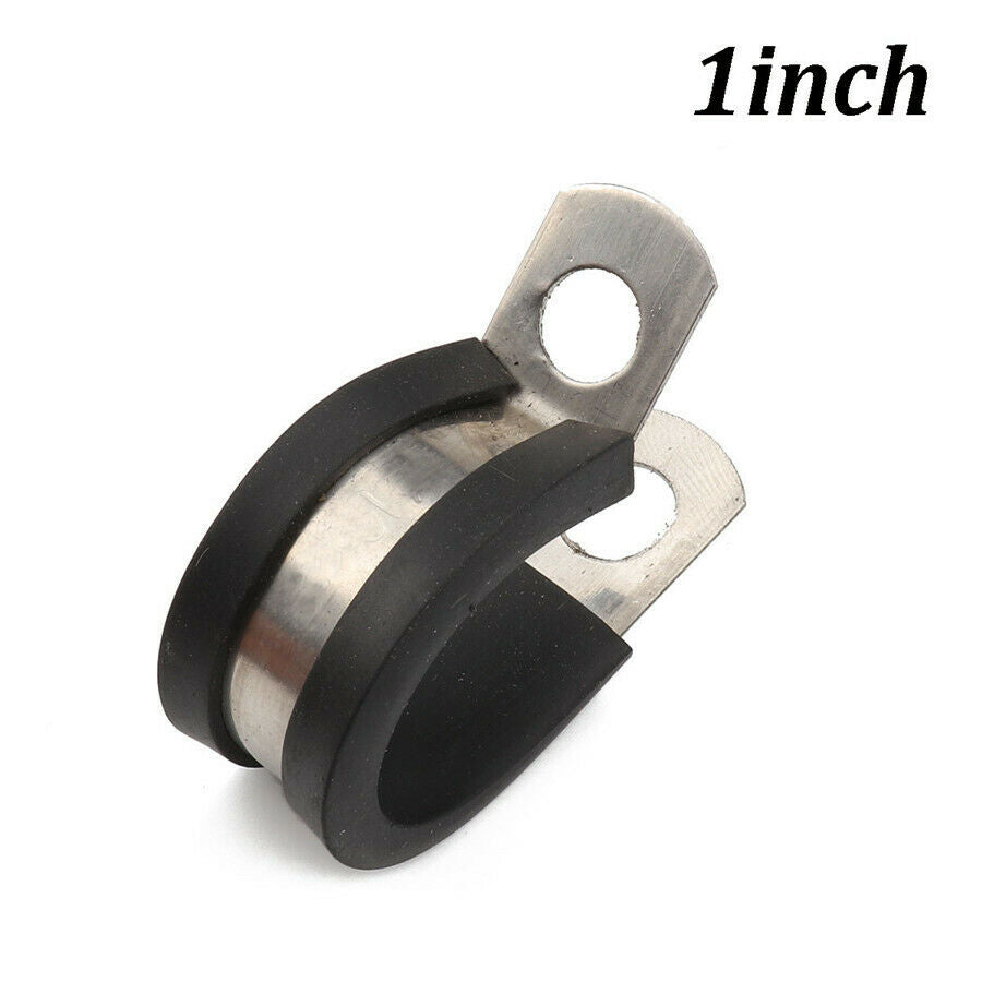 20PCS1 Inch Cable Clamp Rubber Cushioned Insulated Clamp Metal Clamp Tube Holder