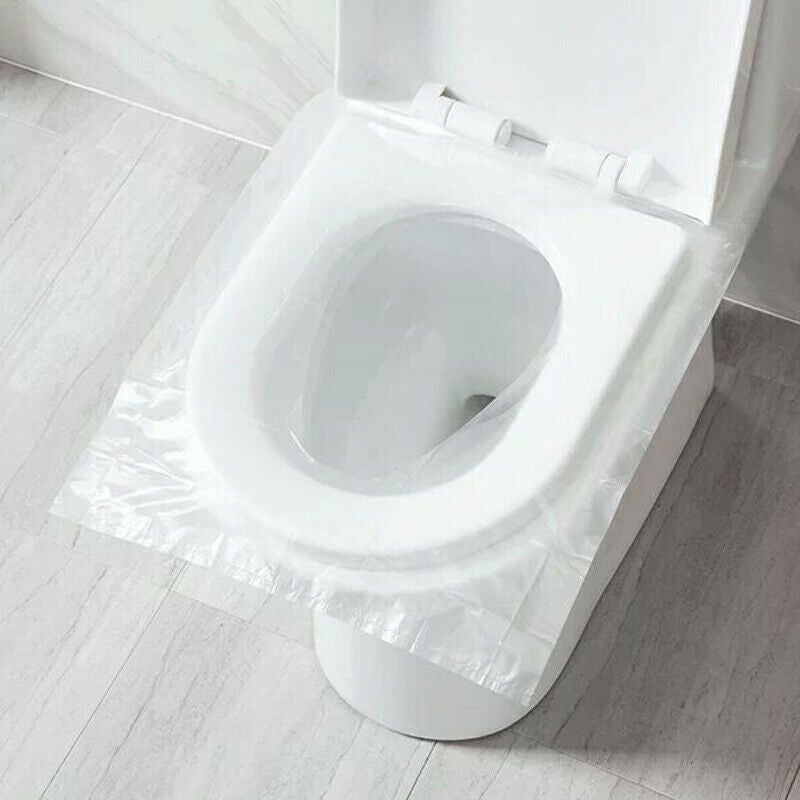 50pcs Disposable Toilet Seat Cover Protective Film Travel Bathroom Supplies New