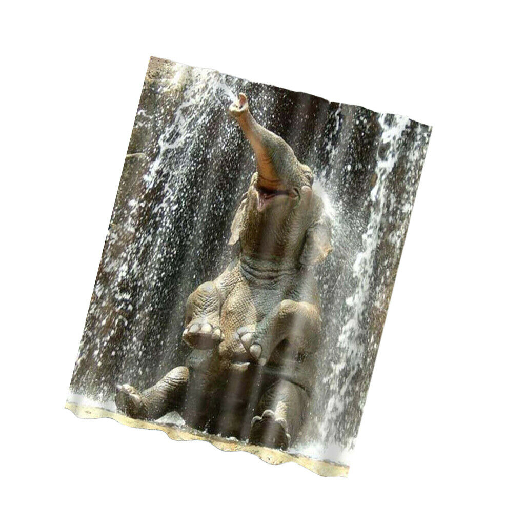 Polyester Waterproof Bathroom Shower Curtain Divider Sheer w / Hook Funny