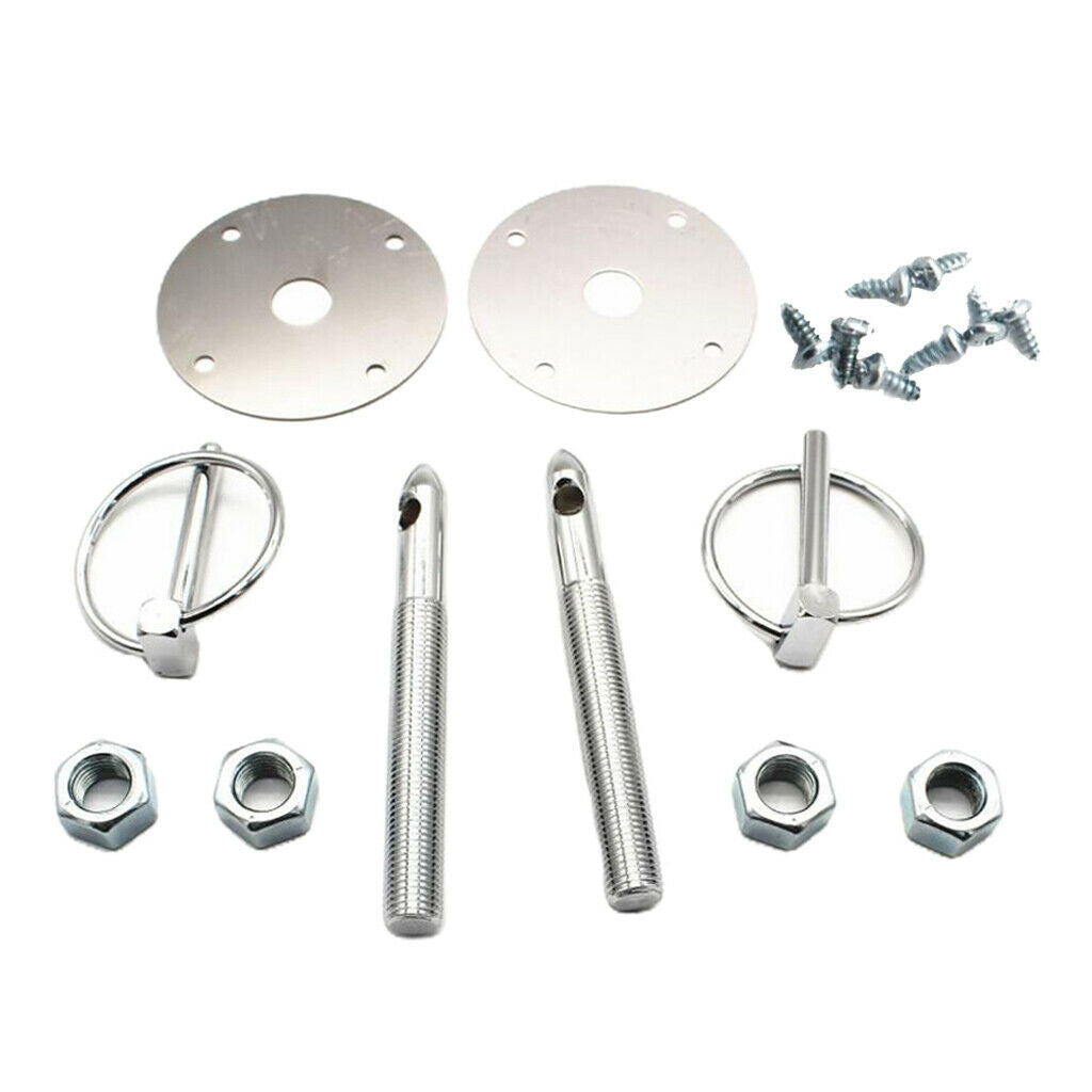 Aluminum Car Auto Engine Hood Latch Pin Set Assembly For Chevy Ford