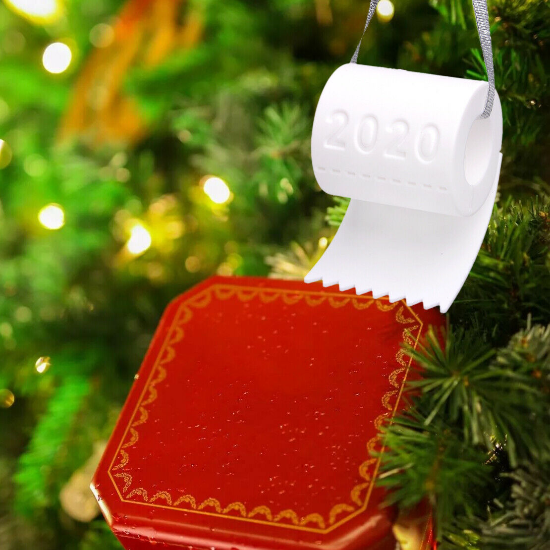 DIY 2020 Christmas Ornament Toilet Roll Paper Hanging Ornament Tree Decor Parts
