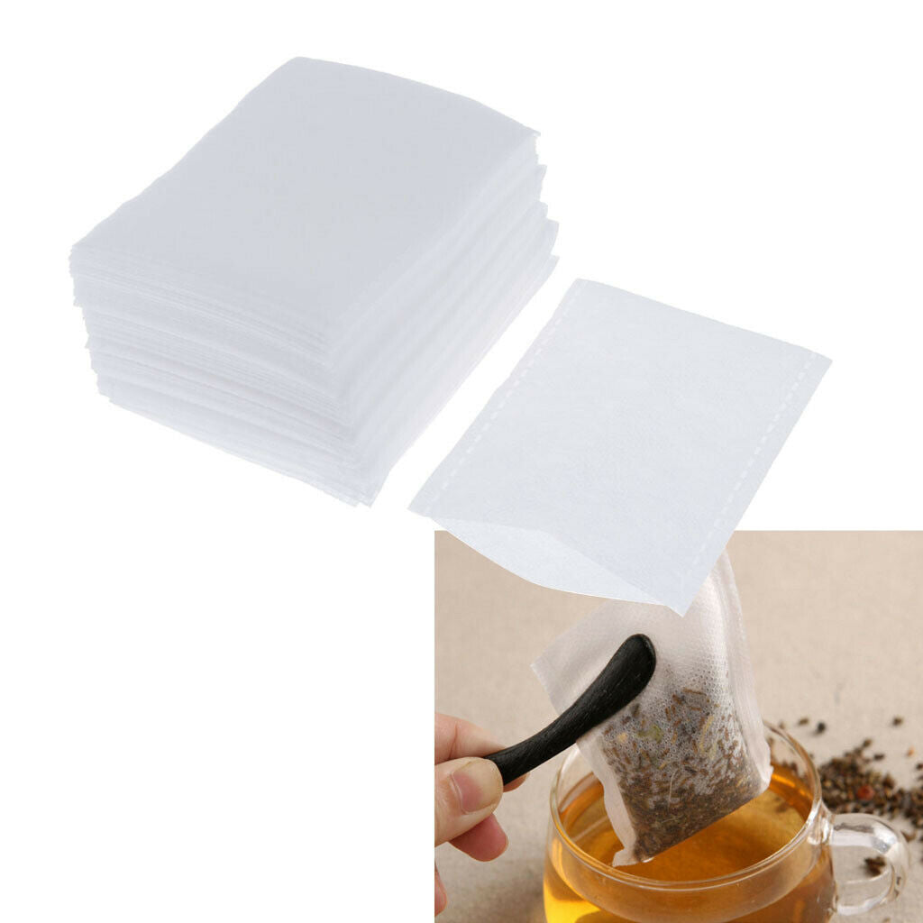 Set of 200 Non-woven Empty Tea Filter Bags Unbleached Paper for Tea Coffee