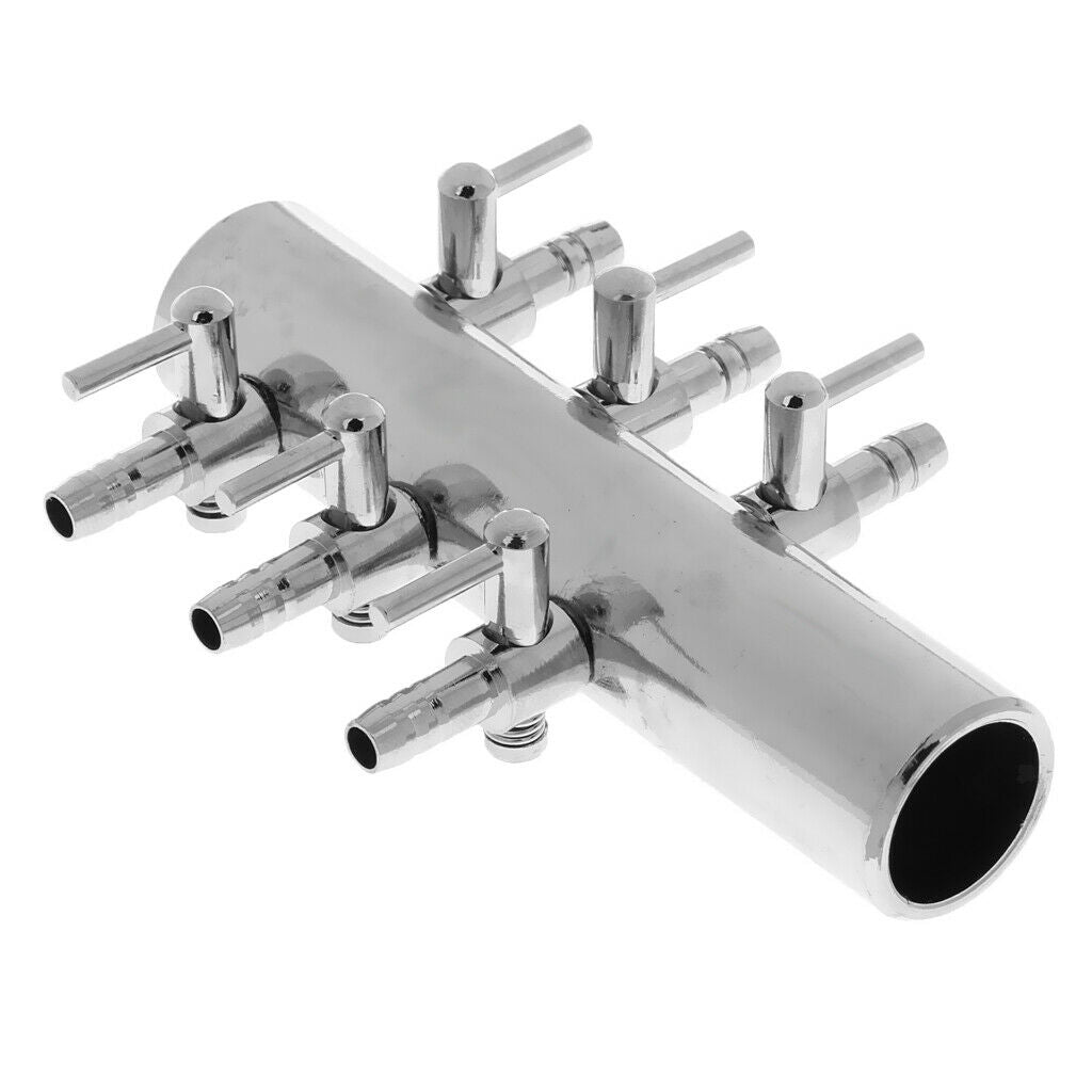 Double Row 6 Way Air Flow Valve Control Distributor for Marine Tank Aquarium