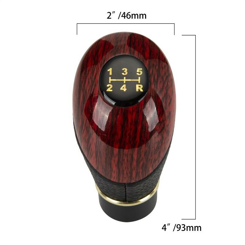 Universal Car Manual Gear Shifter Shift Knob Stick 5-speed ABS Black Leather