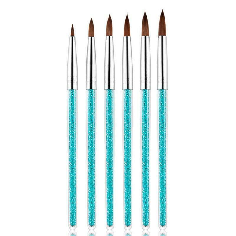 Acrylic Nail Brushes Set Drawing Pen Builder UV Gel Powder Manicure Salon Tool