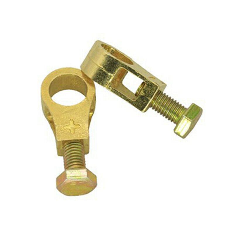 2PC Pure Brass Heavy Duty Battery Top Post Cable Terminal Wire Connector 17-19mm