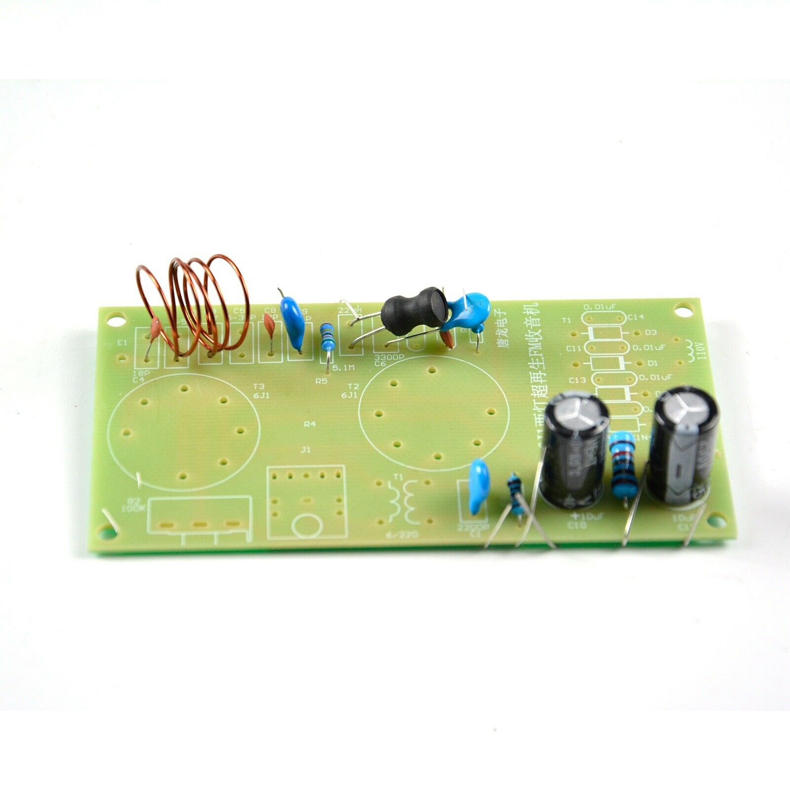 220V Electronic Vacuum Super Regenerative FM Tube Radio Receiver DIY Kit 6J1+6J1